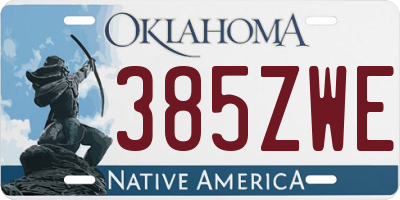 OK license plate 385ZWE