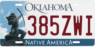 OK license plate 385ZWI