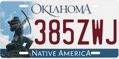 OK license plate 385ZWJ