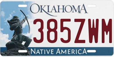 OK license plate 385ZWM