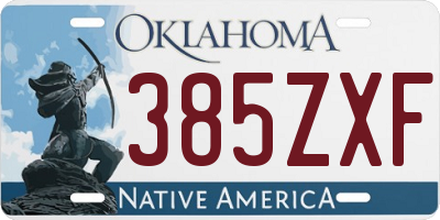 OK license plate 385ZXF