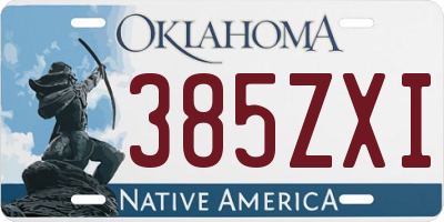 OK license plate 385ZXI
