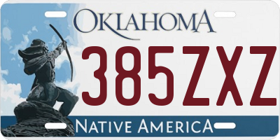 OK license plate 385ZXZ