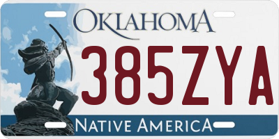 OK license plate 385ZYA
