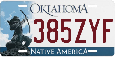 OK license plate 385ZYF