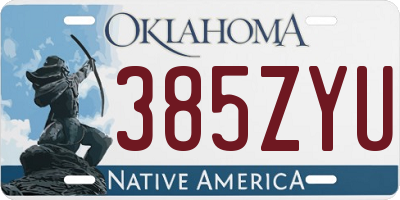 OK license plate 385ZYU