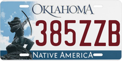 OK license plate 385ZZB