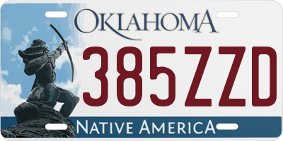 OK license plate 385ZZD