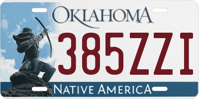 OK license plate 385ZZI