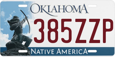 OK license plate 385ZZP