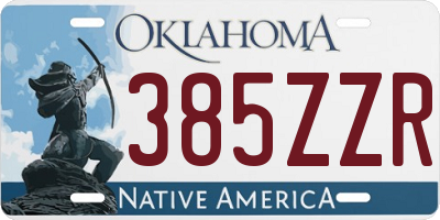 OK license plate 385ZZR
