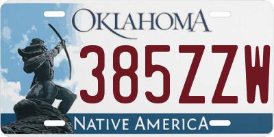 OK license plate 385ZZW