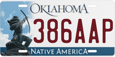 OK license plate 386AAP