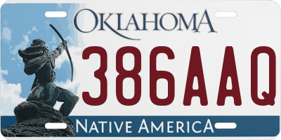 OK license plate 386AAQ
