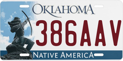 OK license plate 386AAV