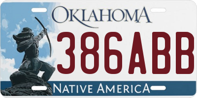 OK license plate 386ABB