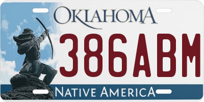 OK license plate 386ABM