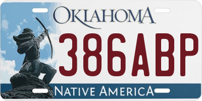 OK license plate 386ABP