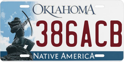 OK license plate 386ACB