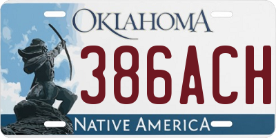 OK license plate 386ACH