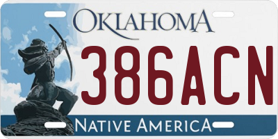OK license plate 386ACN