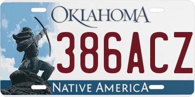 OK license plate 386ACZ