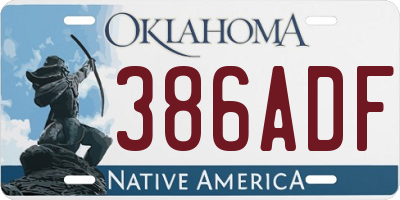 OK license plate 386ADF