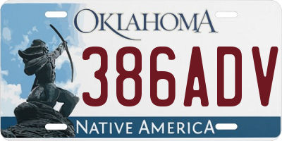 OK license plate 386ADV