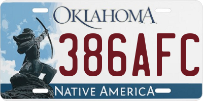 OK license plate 386AFC