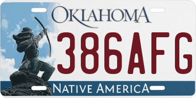OK license plate 386AFG