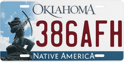 OK license plate 386AFH