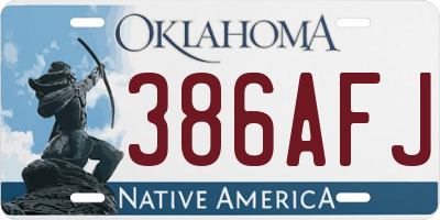 OK license plate 386AFJ