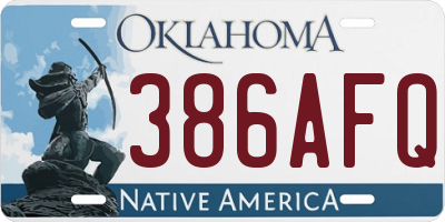 OK license plate 386AFQ