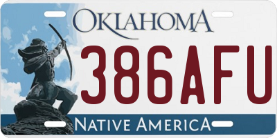 OK license plate 386AFU
