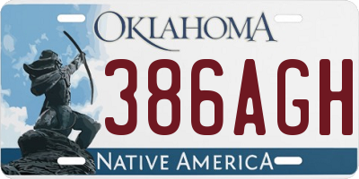 OK license plate 386AGH