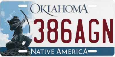 OK license plate 386AGN