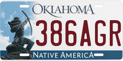 OK license plate 386AGR