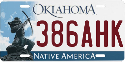 OK license plate 386AHK