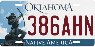 OK license plate 386AHN