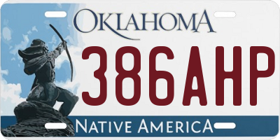 OK license plate 386AHP