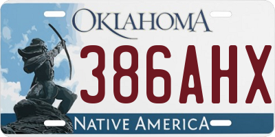 OK license plate 386AHX