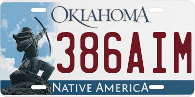 OK license plate 386AIM