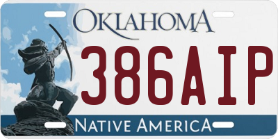 OK license plate 386AIP