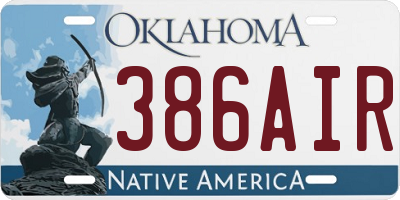 OK license plate 386AIR