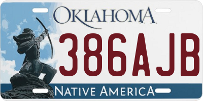 OK license plate 386AJB