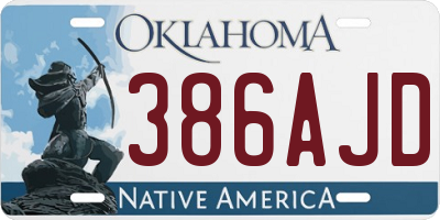 OK license plate 386AJD
