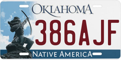 OK license plate 386AJF