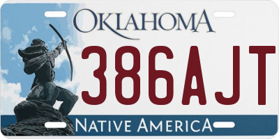 OK license plate 386AJT