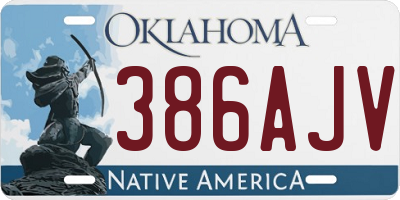 OK license plate 386AJV
