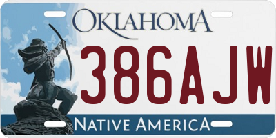 OK license plate 386AJW